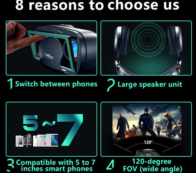 VR Helmet 3D Glasses Virtual Reality Support 0-800 Myopia For Smartphone Smart Phone Headset