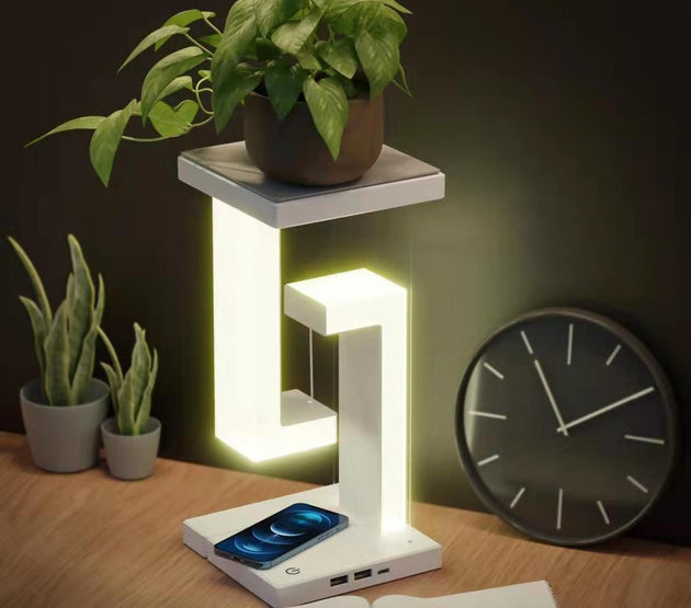 Creative Smartphone Wireless Charging Suspension Table Lamp Balance Lamp Floating For Home Bedroom