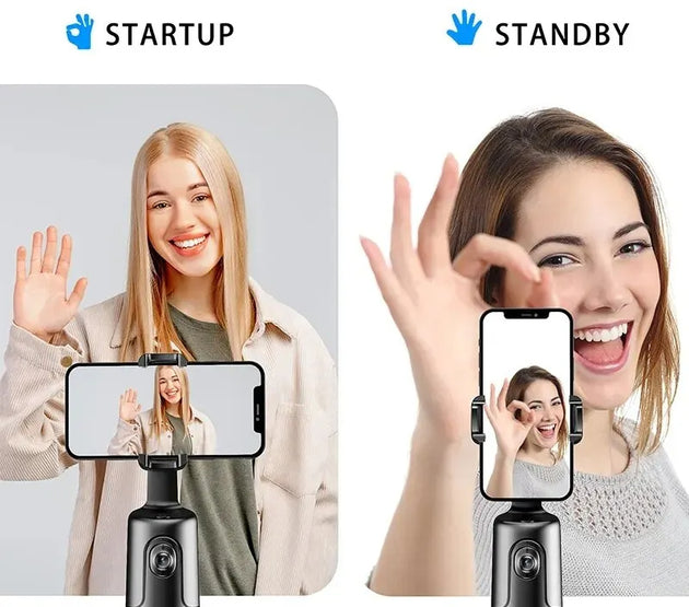360 Auto Face Tracking Gimbal AI Smart Gimbal Face Tracking Auto Phone Holder For Smartphone Video Vlog Live Stabilizer Tripod
