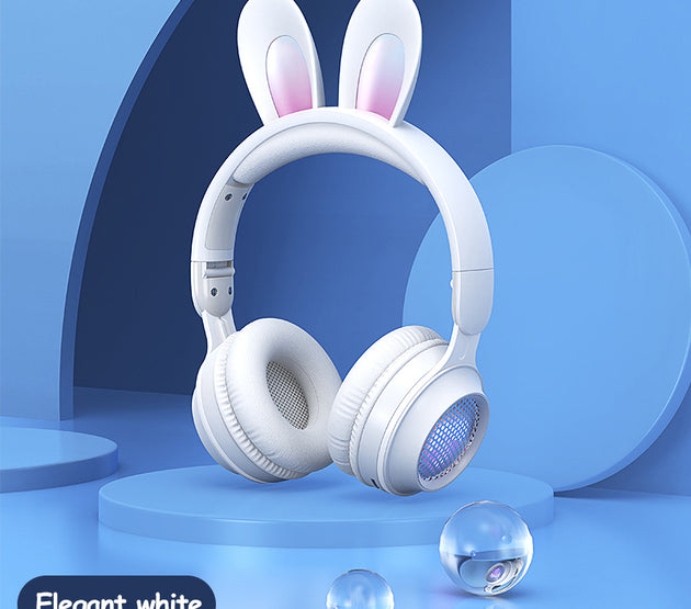 Rabbit Ear Headphones Wireless Luminous Extendable Wheat Headphones