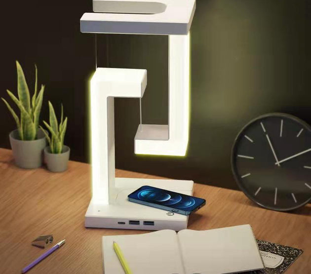 Creative Smartphone Wireless Charging Suspension Table Lamp Balance Lamp Floating For Home Bedroom